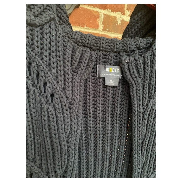 NWOT Anthropologie Maeve Longline Sweater Vest Cardigan in Navy & White XS/S - Picture 3 of 8